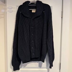 Bolivares Navy Blue Shawl Collar Cardigan Sweater Men's Large Button Knit Alpaca